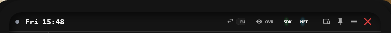 SimDuty app title bar with the eye and OVR indicator shown in gray